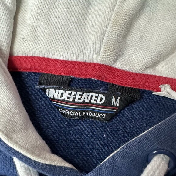 Undefeated Icon Logo Hoodie Sweatshirt Size M Colorblock UNDFTD Blue White - Picture 6 of 10